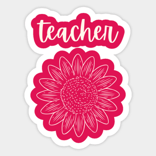 Teacher Sunflower Sticker